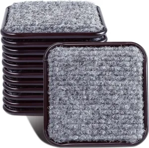 1 3/4" Square Carpet Bottom Furniture Caster Cups, Reusable Furniture Sliders for Hardwood Floors, Felt Furniture Pads Coasters to Protect Tile or Laminate Floors from Scratches, Brown/Gray (24 Pack)