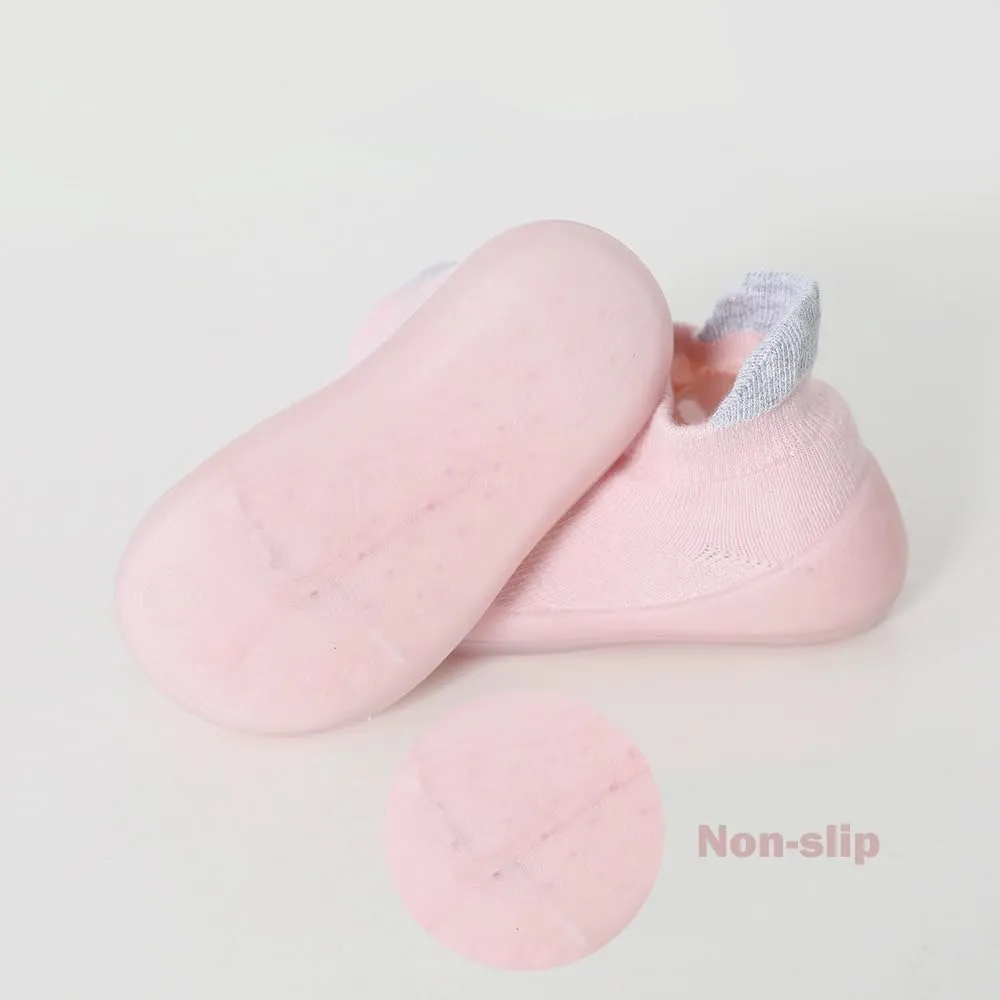 2 Pairs Baby Sock Shoes Boys Girls Non Slip Soft Rubber Sole Sneakers Toddler Infant Slip On Slippers First Walking Shoes