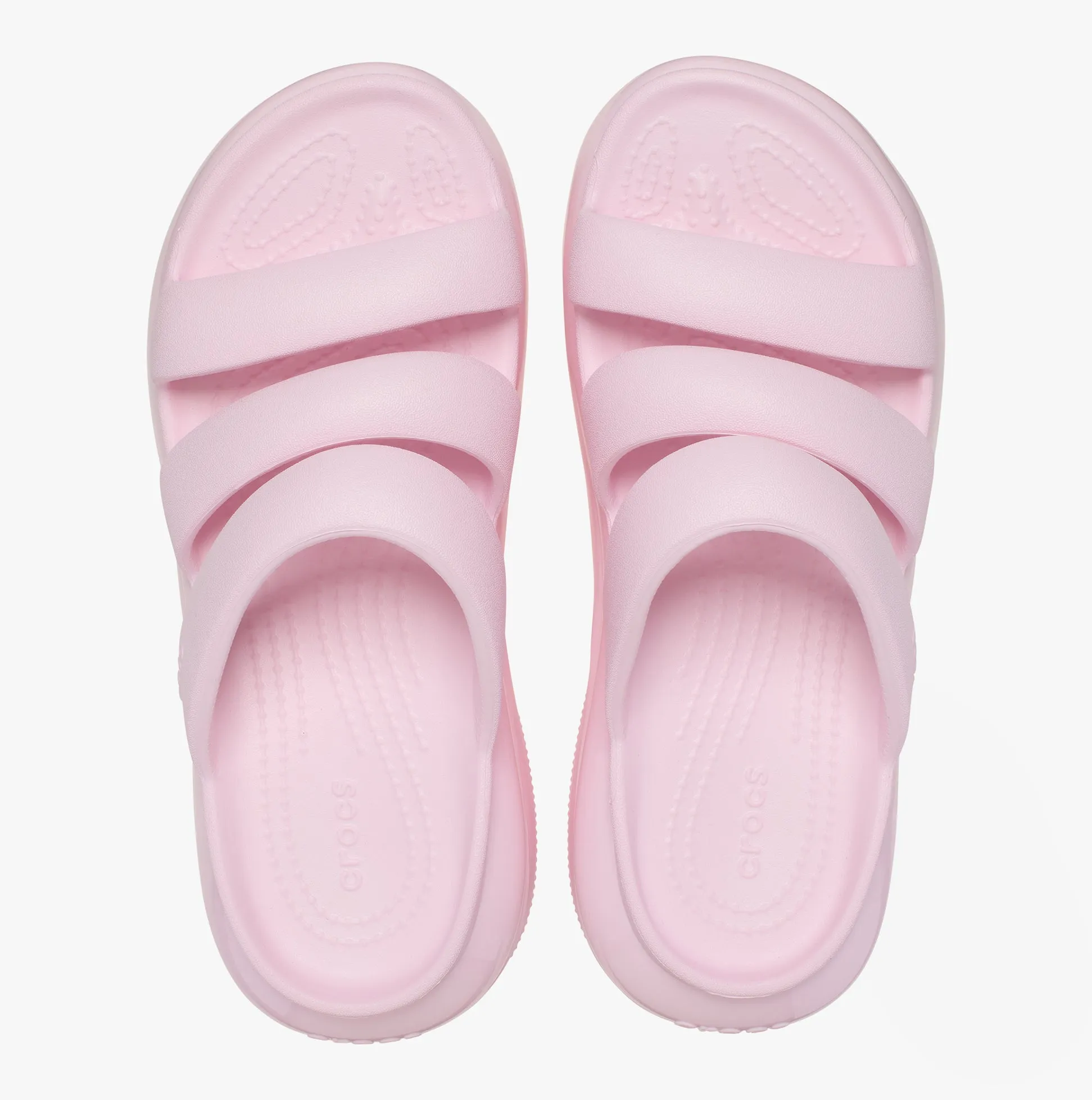 209842-6ZW MEGA CRUSH TRIPLE STRAP Womens Sliders Pink Milk