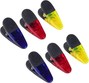 3-1/4" Length Plastic Refrigerator Magnet Clips Sets，Magnet Paper Clips, Snacks Bag Clips，Multipurpose Clips - Set of 6 (Multi Color)