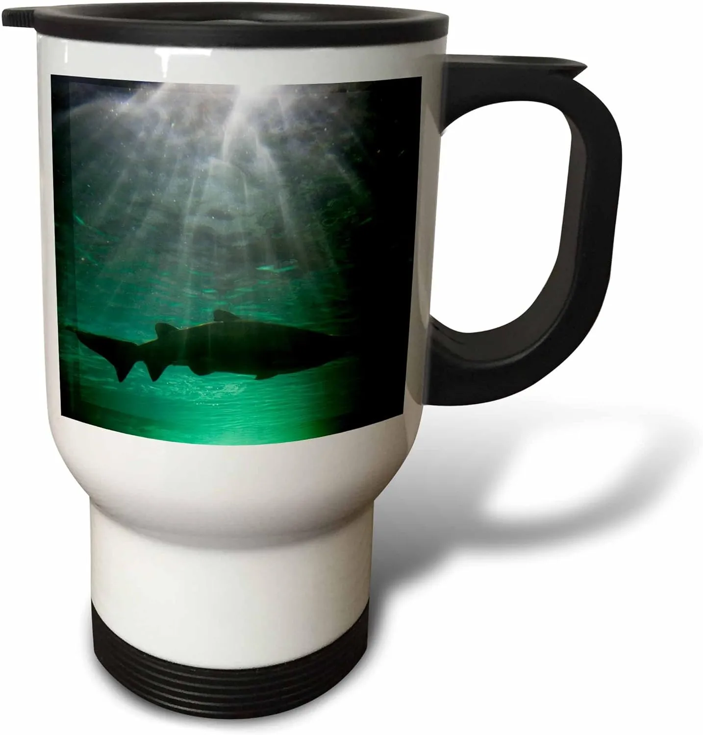 3dRose Australia, Nsw, Sydney, Gray Nurse Shark Tank -Au01 Pso0016 Paul Souders Travel Mug, 14-Ounce, Stainless Steel