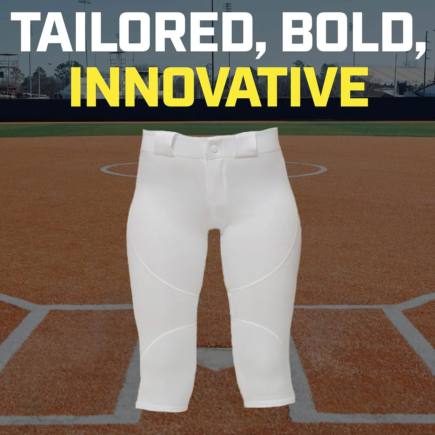 3N2 Girl's NuFit Pro 3/4 Softball Knickers, Fastpitch Softball Pants with Reinforced Knees & Slide Zones