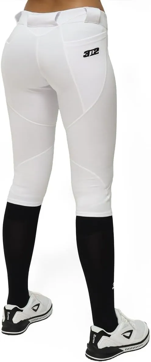 3N2 Girl's NuFit Pro 3/4 Softball Knickers, Fastpitch Softball Pants with Reinforced Knees & Slide Zones