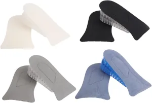 4 Pairs Heightening Insoles Soft Breathable for Men's Running Shoes Black Grey Beige Blue Shock-Absorbing Sports Insoles