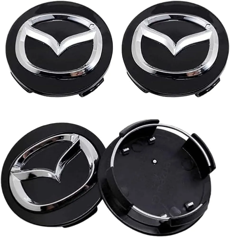 4PCS Car Wheel Hub Center Caps for Mazda Biante 60mm, Wheel Emblem Badge Decals, Auto Decorative Hubcaps Accessories