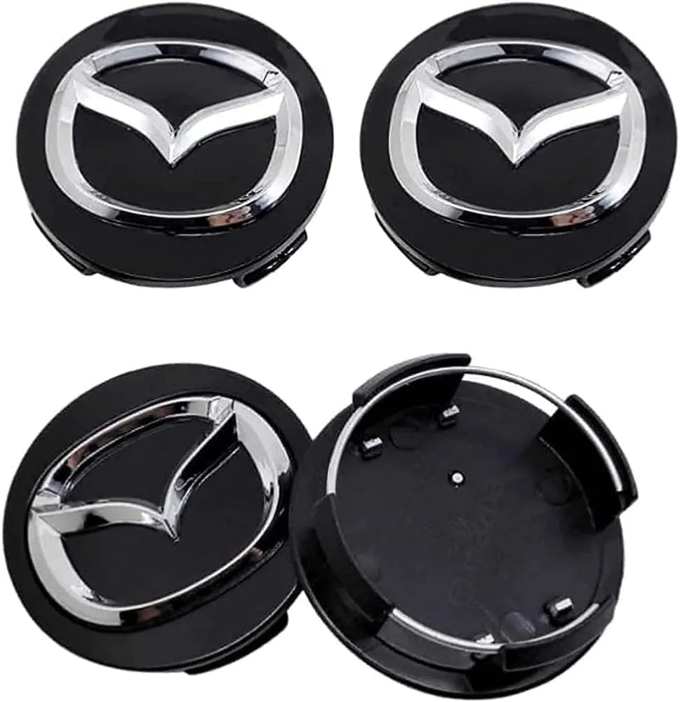 4PCS Car Wheel Hub Center Caps for Mazda Biante 60mm, Wheel Emblem Badge Decals, Auto Decorative Hubcaps Accessories