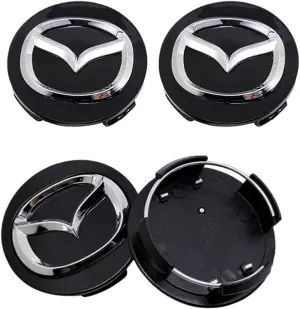 4PCS Car Wheel Hub Center Caps for Mazda Biante 60mm, Wheel Emblem Badge Decals, Auto Decorative Hubcaps Accessories