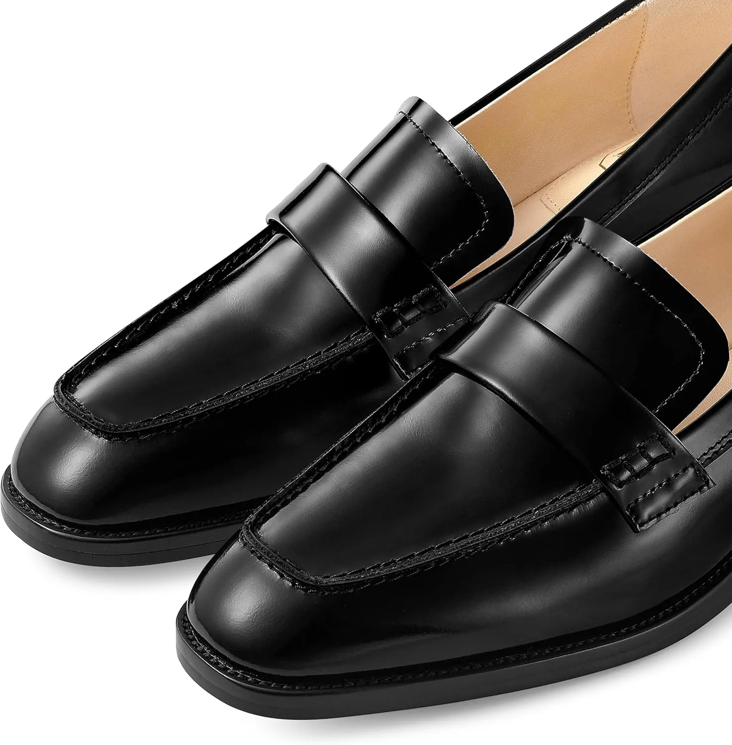 7or9 Loafers for Women Comfortable Air-Touch Foam Slip on Round-Toe Casual Dressy Mattress Flat Leather Women’s Flats