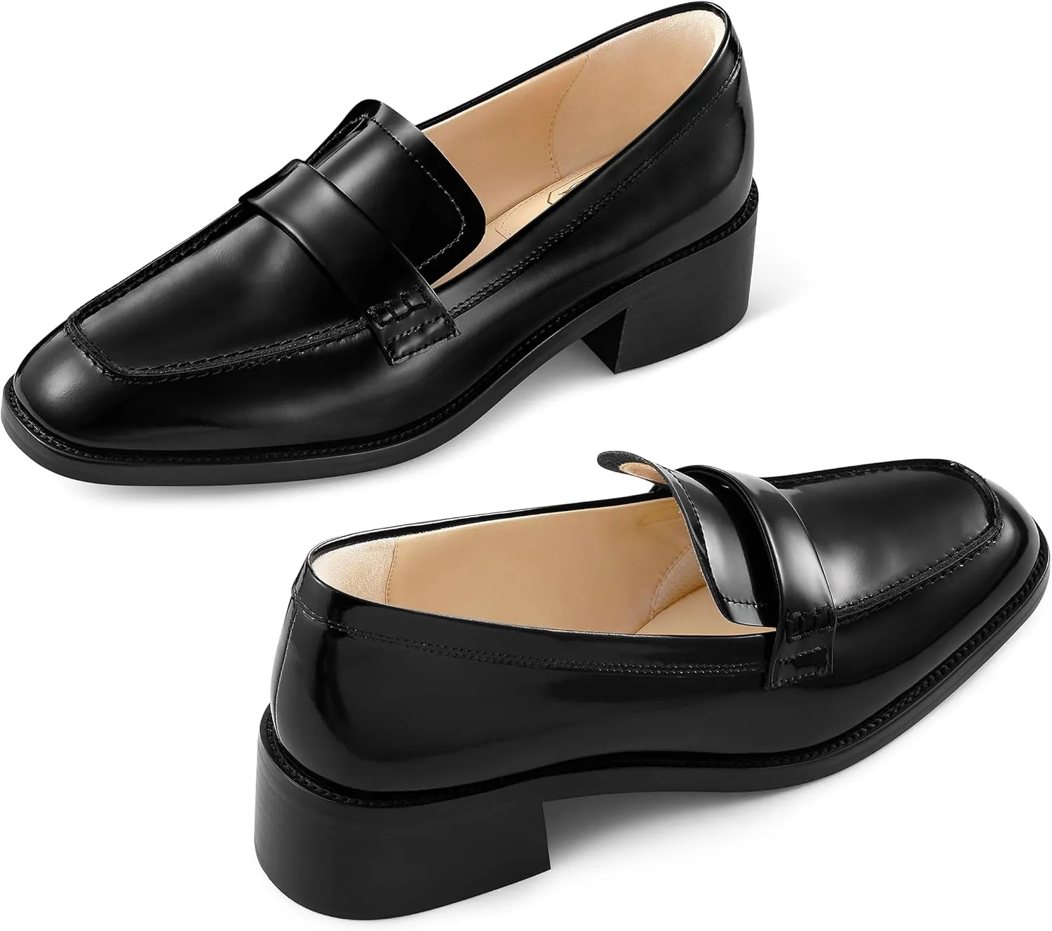 7or9 Loafers for Women Comfortable Air-Touch Foam Slip on Round-Toe Casual Dressy Mattress Flat Leather Women’s Flats