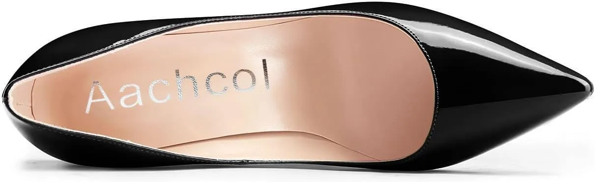 Aachcol Women Stiletto High Heel Close Pointed Toe Pumps Slip-on Wedding Party Sexy Cute Shoes