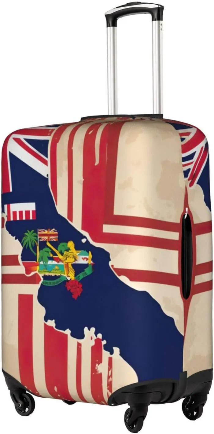 Abstract Hawaii Flag Map03 Suitcase Covers, Luggage Protectors Fits Four Sizes Suitcase For Travel