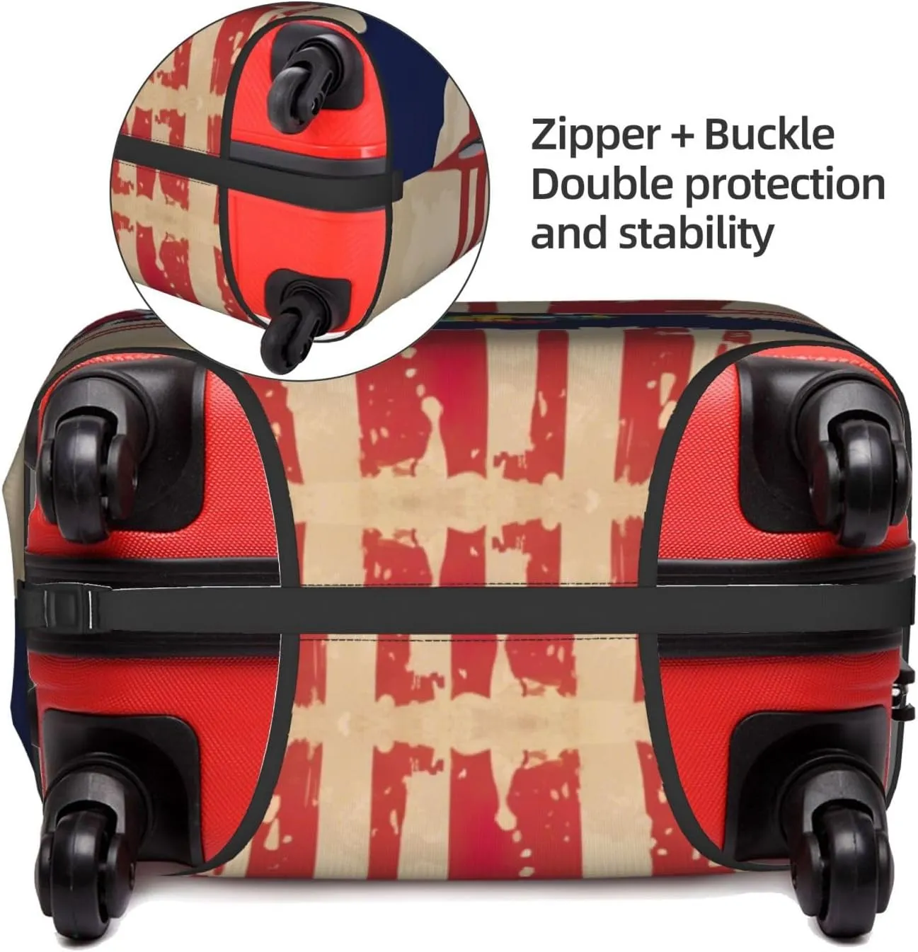 Abstract Hawaii Flag Map03 Suitcase Covers, Luggage Protectors Fits Four Sizes Suitcase For Travel