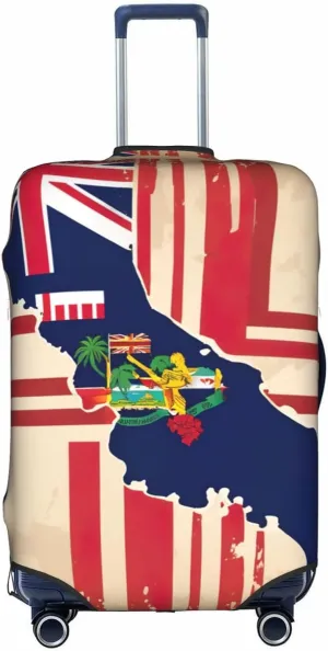 Abstract Hawaii Flag Map03 Suitcase Covers, Luggage Protectors Fits Four Sizes Suitcase For Travel