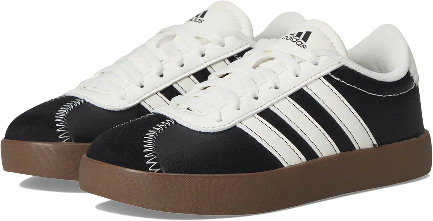 adidas VL Court 3.0 Sneaker, Black/Off White/Black, 10.5 US Unisex Little Kid