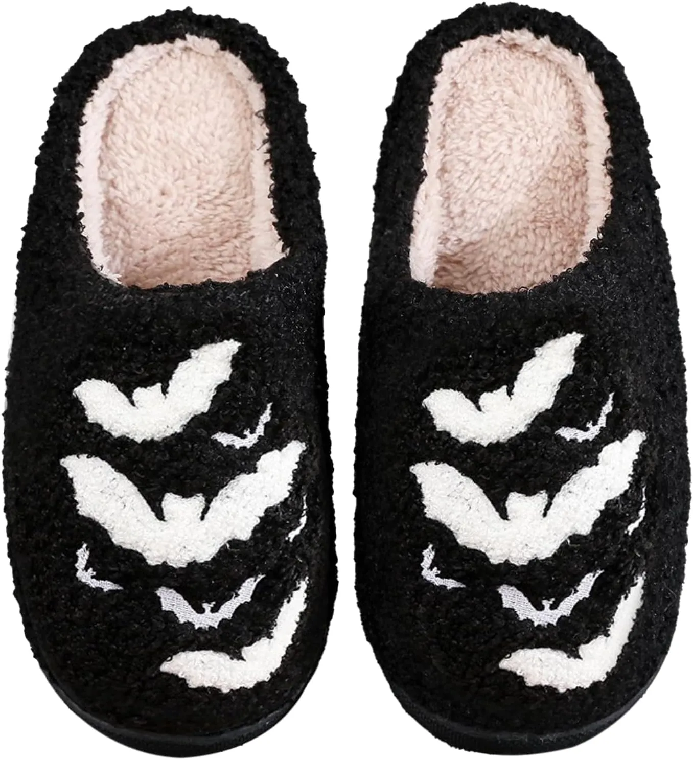 Afellicy Halloween Christmas Slippers Checkered Scuff for Women and Men Holiday Indoor Bedroom Fluffy Warm Fleece Slippers Winter Soft Cozy Home Non-Slip Soft Plush Slip-on Wool Lined House Shoes