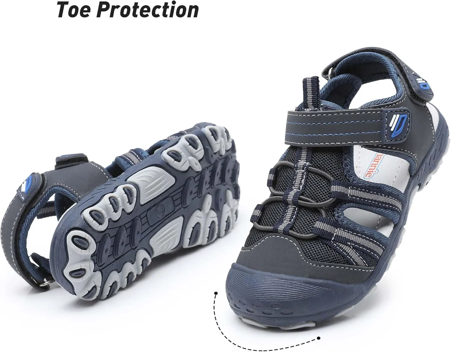 Ahannie Boys Girls Outdoor Sport Sandals,Kids Closed Toe Beach Sandals, Toddler Summer Shoes
