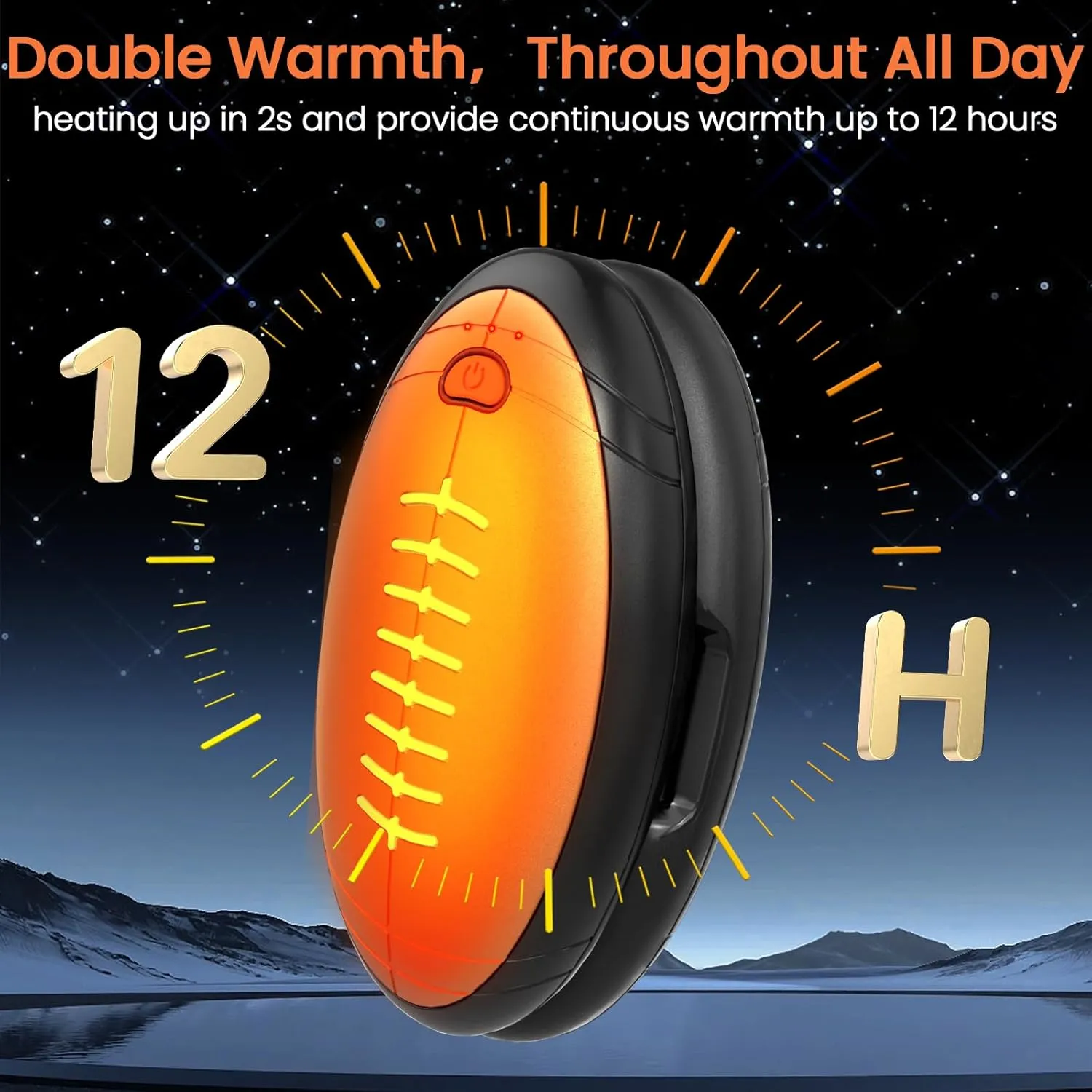AI Hand Warmers Rechargeable 2 Pack, AI Smart Chip Temperature Control Pocket Size Heater Electric Hand Warmer, Quick Charge Portable Hand Warmer Gift for Outdoor Golf Hunting Camping Men Women Kids