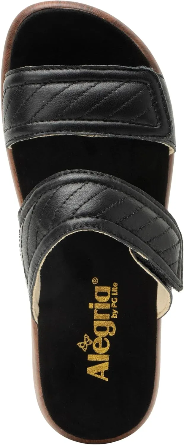 Alegria Womens Brayah Leather Slide Sandal