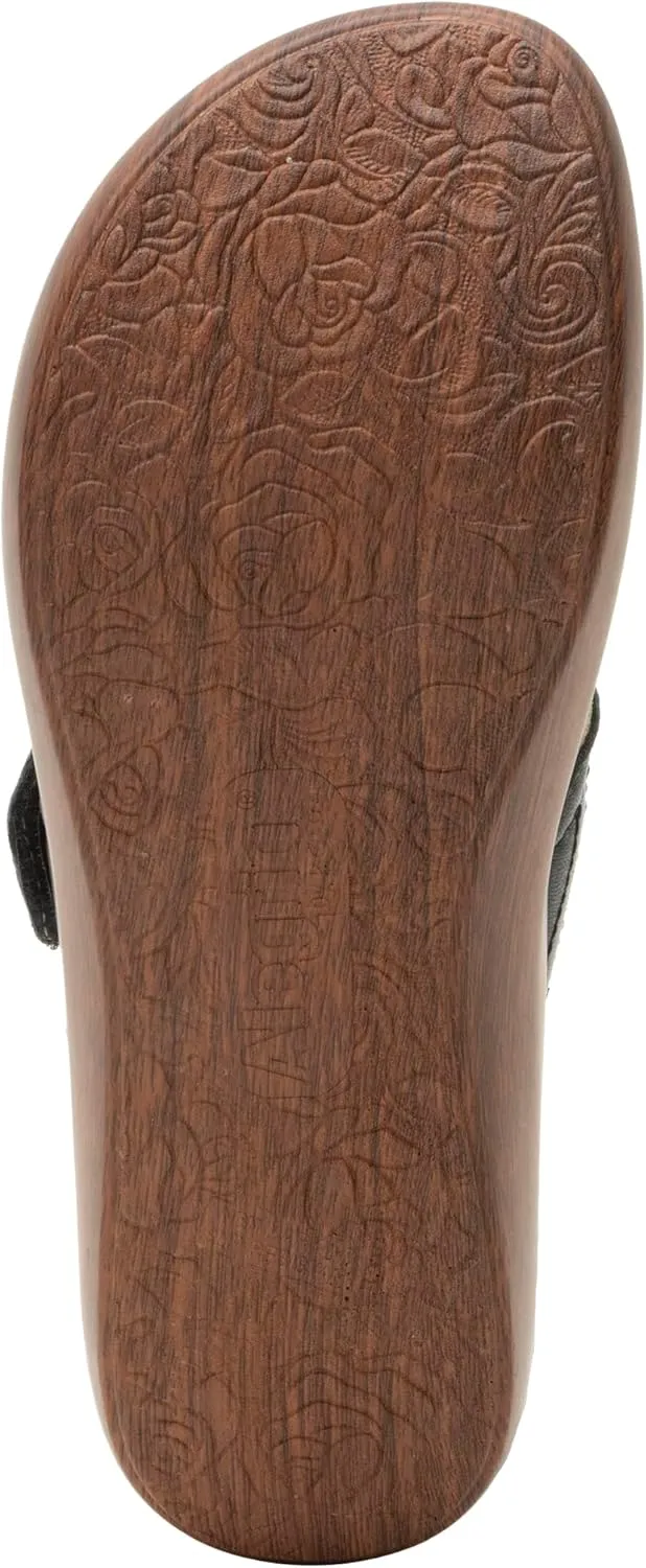 Alegria Womens Brayah Leather Slide Sandal