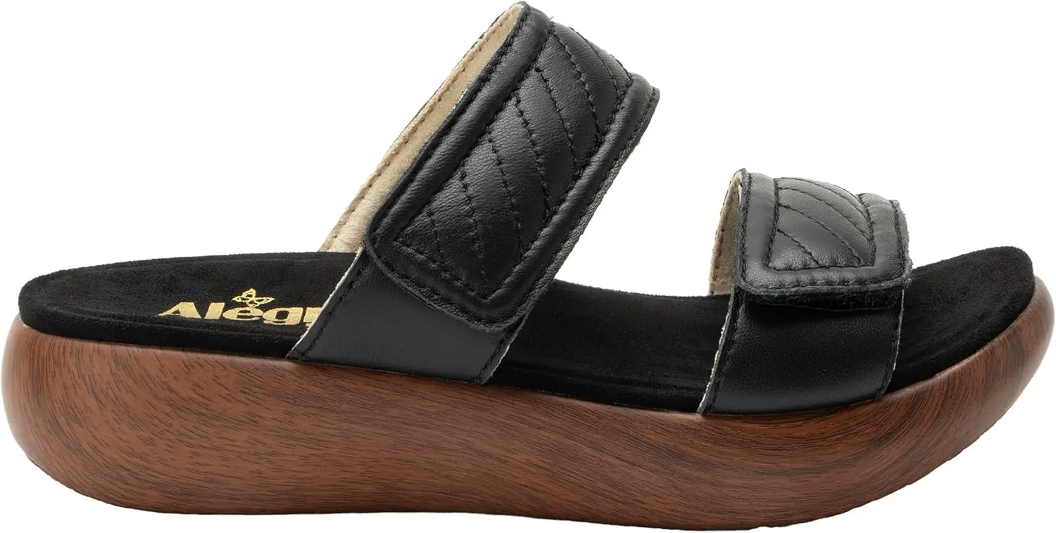 Alegria Womens Brayah Leather Slide Sandal