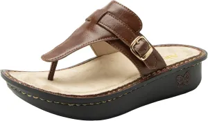 Alegria Womens Kennedi - Leather Thong Adjustable Slide Sandal - Timeless Comfort, Arch Support and Stylish Women's Shoe for Everyday Elegance and Slip-Resistant - Nursing and Healthcare Professionals