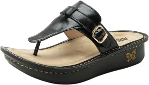 Alegria Womens Kennedi - Leather Thong Adjustable Slide Sandal - Timeless Comfort, Arch Support and Stylish Women's Shoe for Everyday Elegance and Slip-Resistant - Nursing and Healthcare Professionals
