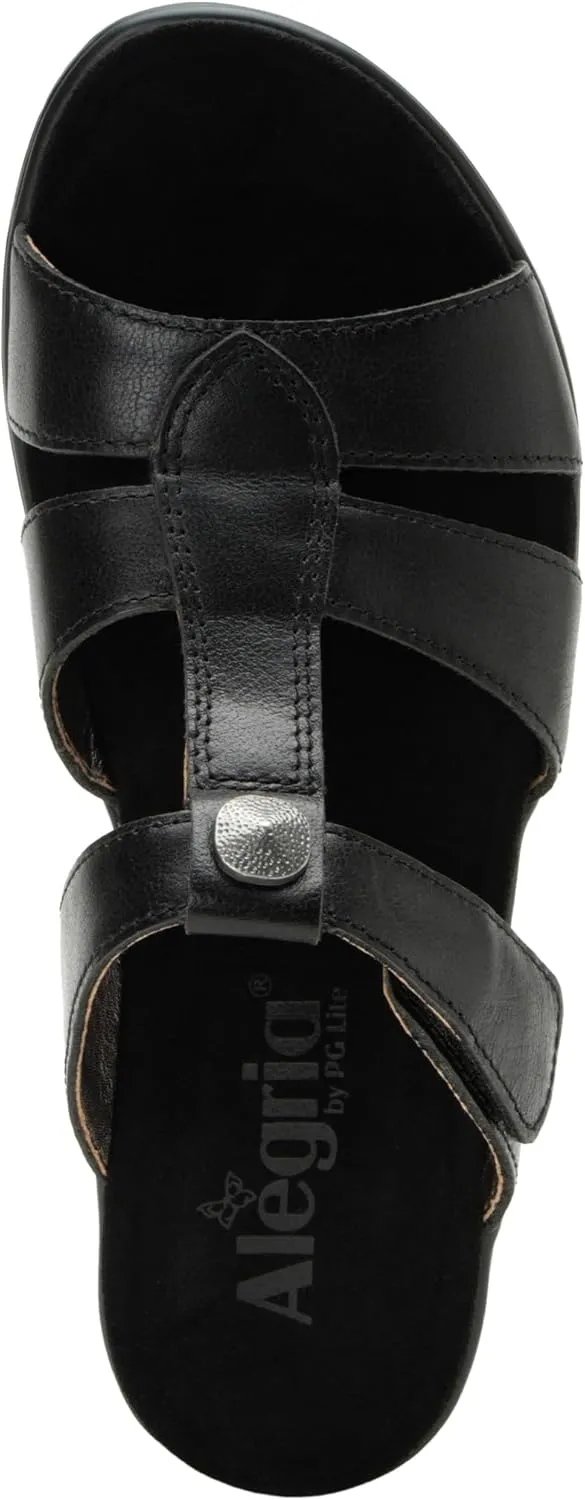 Alegria Womens Shantal Leather Wedge Sandal - Stylish and Versatile Open Back Heel for Endless Support - Enhanced Arch Slip Resistant Platform Heel For Professionals