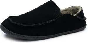 Alpine Swiss Gary Mens Genuine Suede Moccasin Slippers Sherpa Slip On Shoes