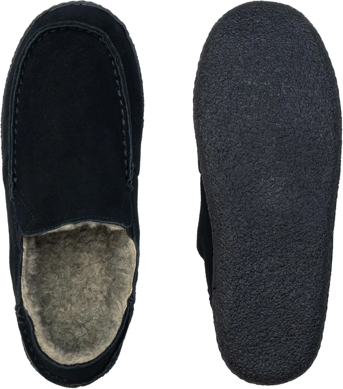 Alpine Swiss Gary Mens Genuine Suede Moccasin Slippers Sherpa Slip On Shoes