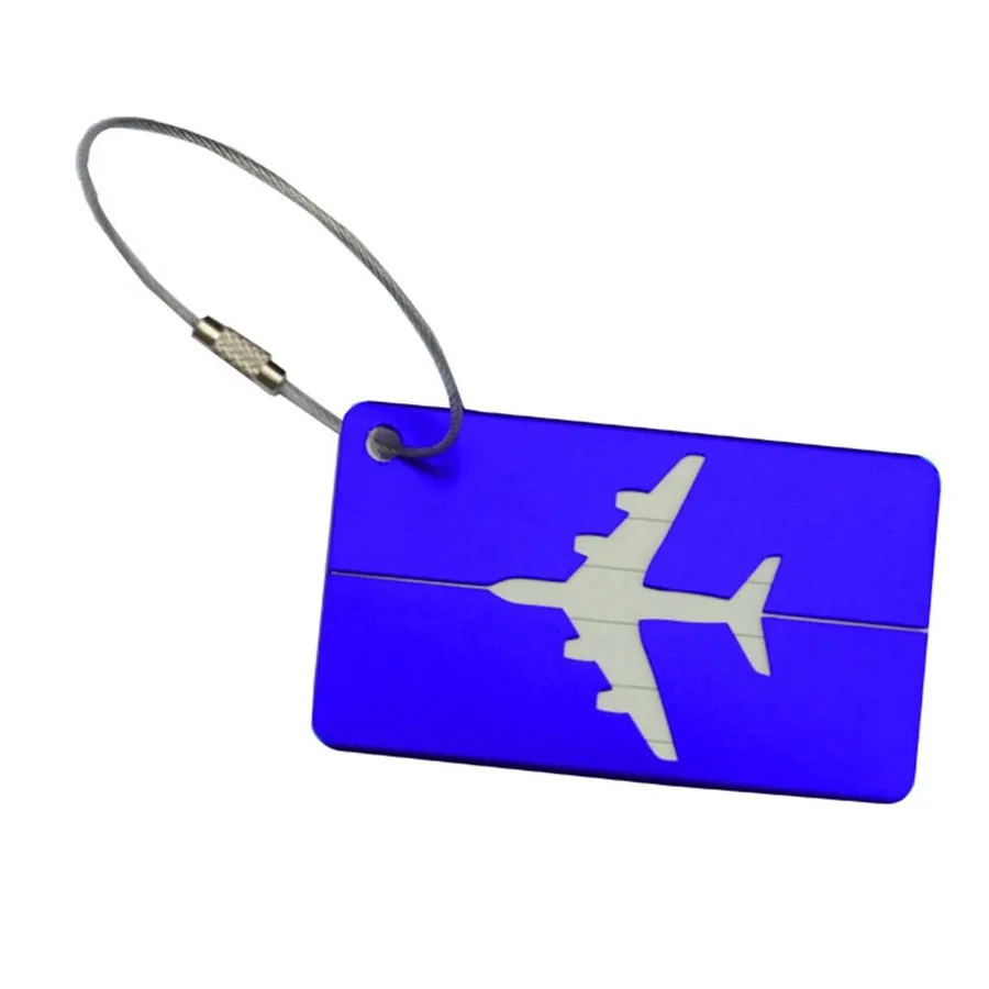 Aluminium Luggage Tag - Blue