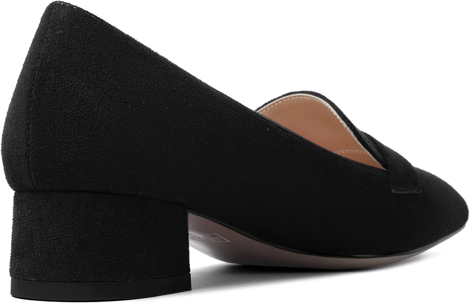 AMBELIGHT Womens Square Toe Casual Office Slip On Soild Block Low Heel Pumps Shoes 1.5 Inch