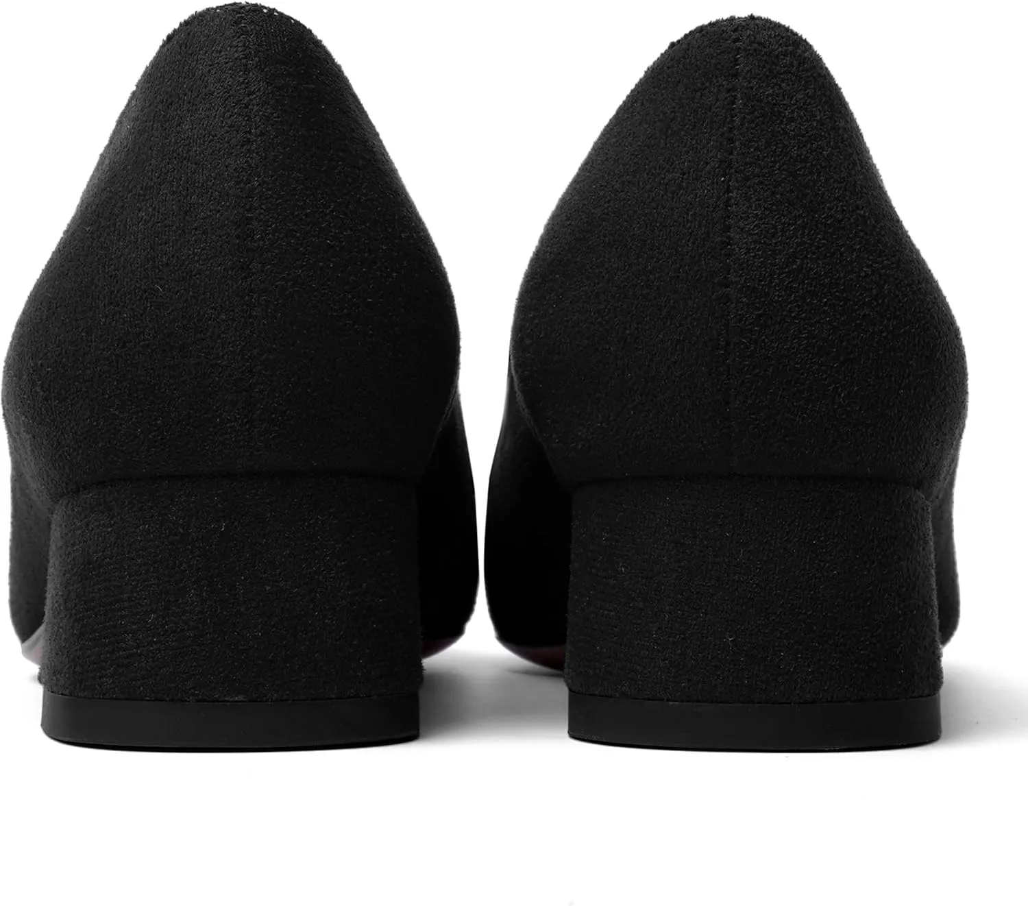 AMBELIGHT Womens Square Toe Casual Office Slip On Soild Block Low Heel Pumps Shoes 1.5 Inch