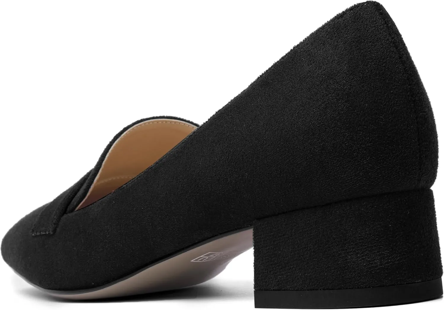 AMBELIGHT Womens Square Toe Casual Office Slip On Soild Block Low Heel Pumps Shoes 1.5 Inch