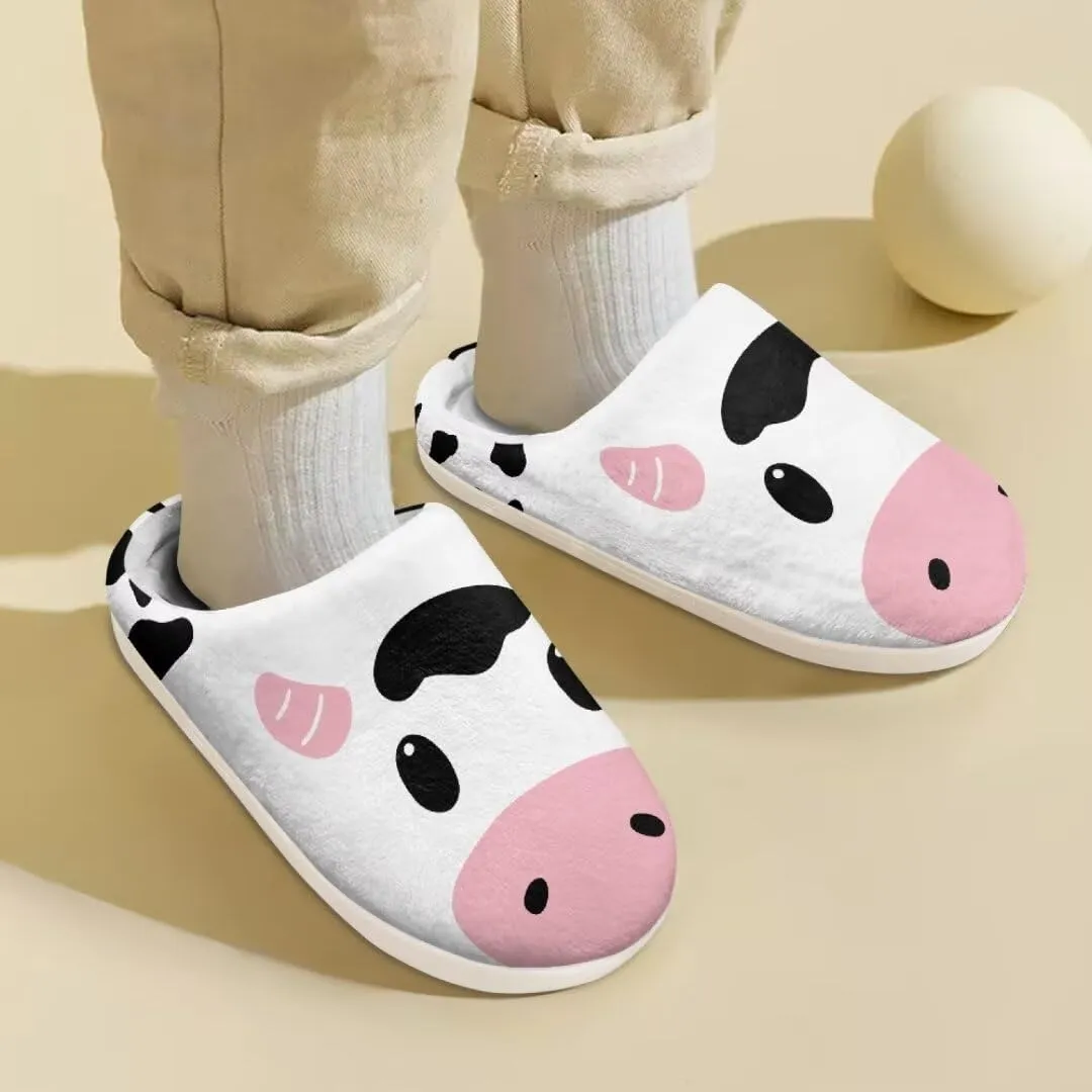 Animal Cotton Slippers for Kid Slip-On Slippers Fluffy Cozy Anti-Skid Outdoor Soft Plush Home Slipper for Kids