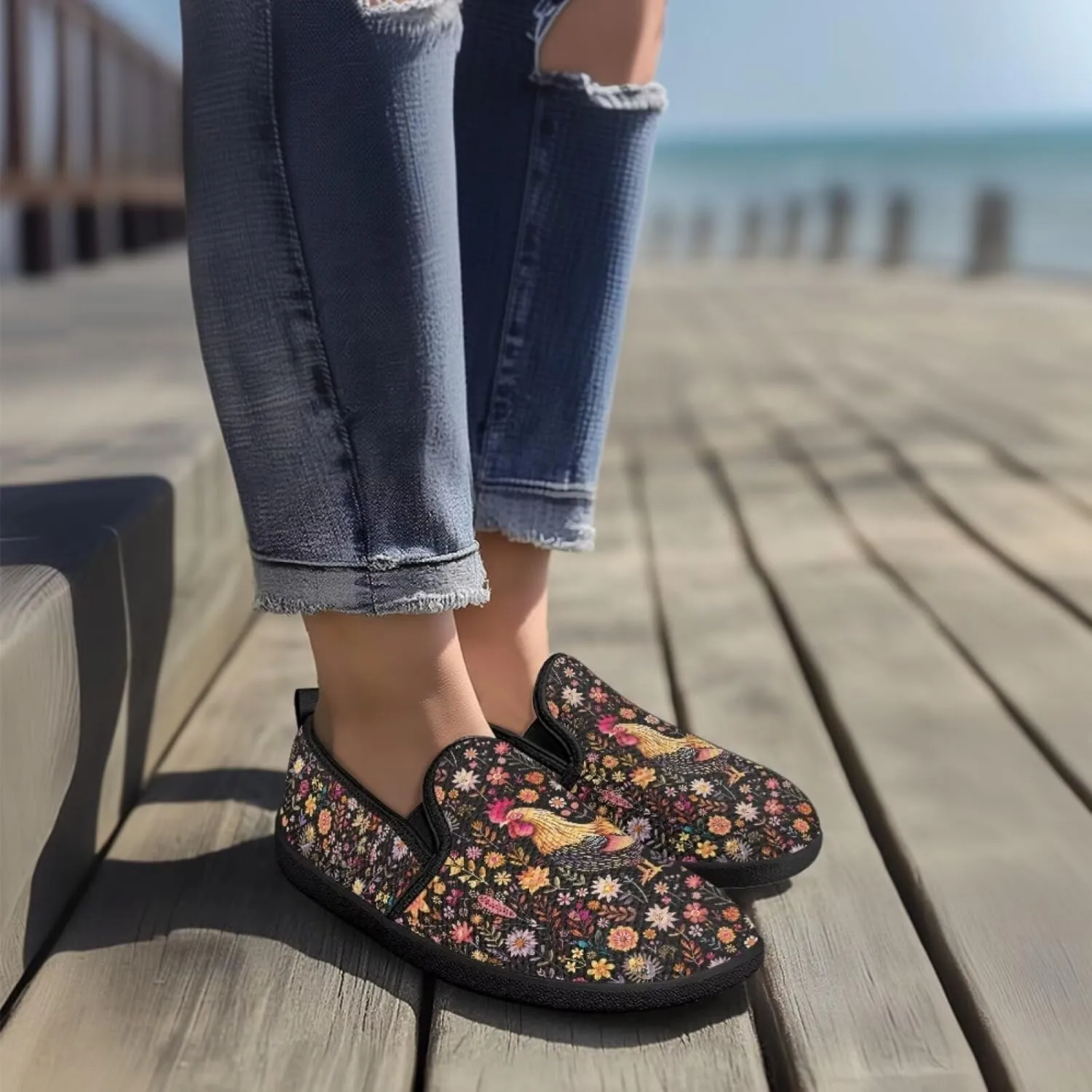Animal Painted Women's Walking Shoes Fashion Casual Hand Free Slip On Sneakers Soft Breathable Gym Fitness Minimalist Comfy Traveling