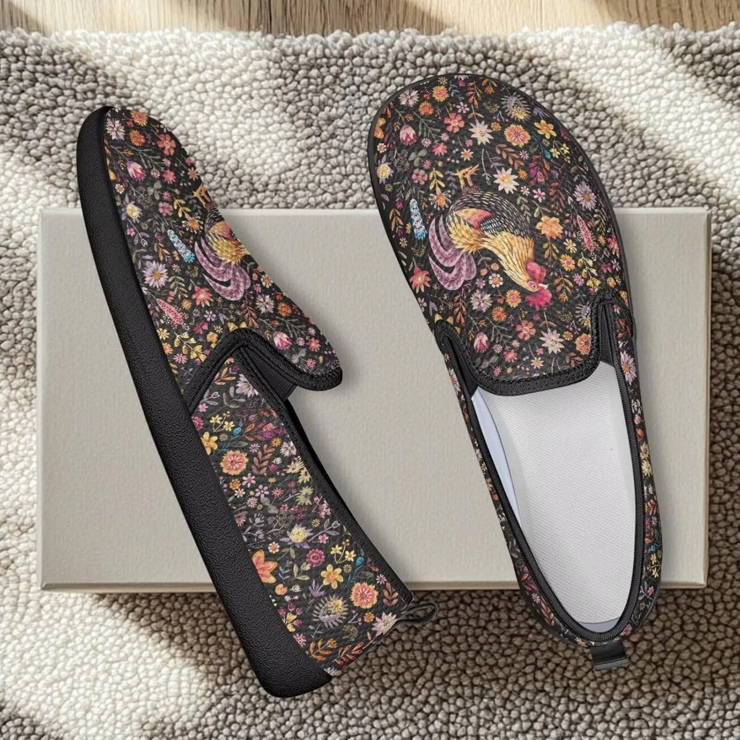 Animal Painted Women's Walking Shoes Fashion Casual Hand Free Slip On Sneakers Soft Breathable Gym Fitness Minimalist Comfy Traveling