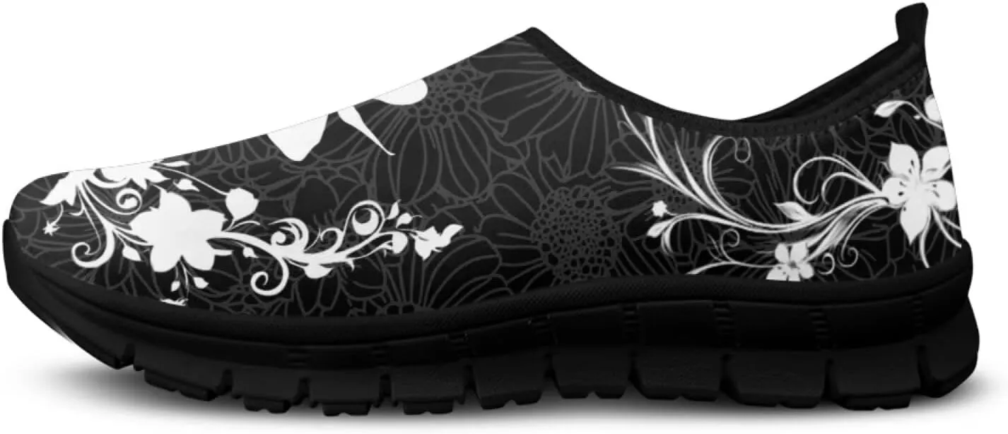 Animals Print Slip On Shoes for Women Low Cut Casual Lightweight Breathable Non Slip Mesh Shoes