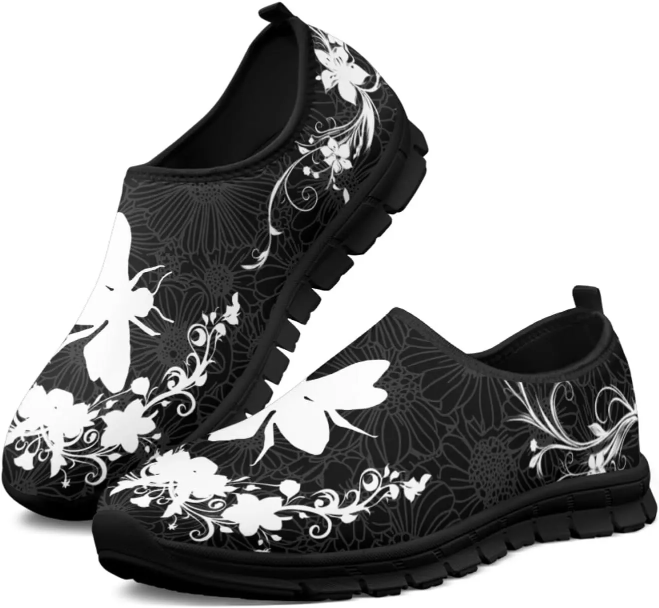 Animals Print Slip On Shoes for Women Low Cut Casual Lightweight Breathable Non Slip Mesh Shoes