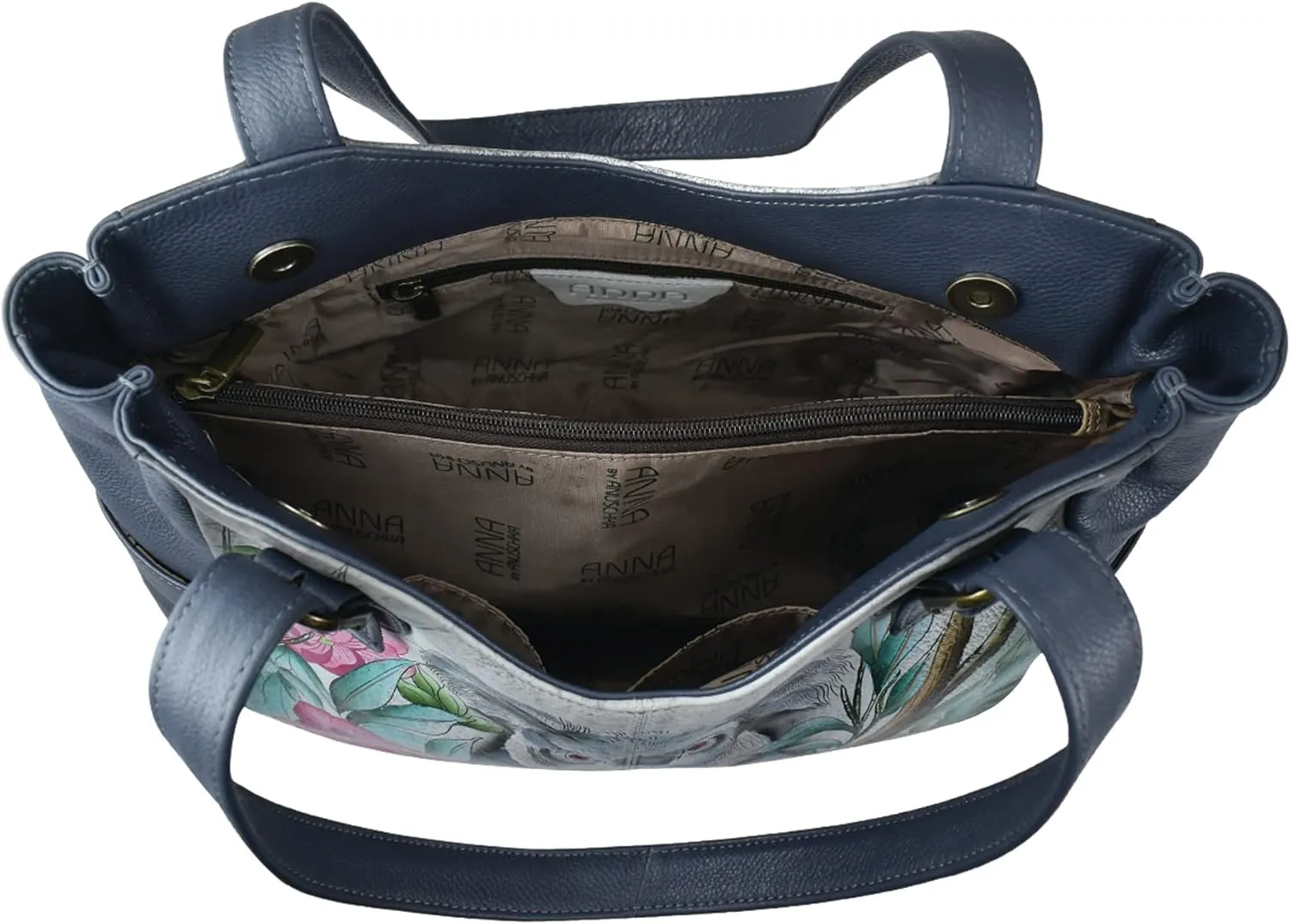 Anna by Anuschka Women's Genuine Leather Shoulder Bag - Hand Painted Original Artwork Exterior
