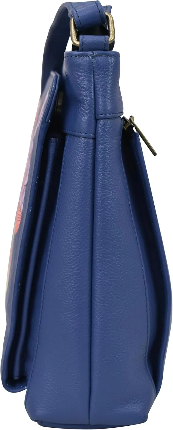 Anna by Anuschka Women's Hand-Painted Leather Organizer Crossbody