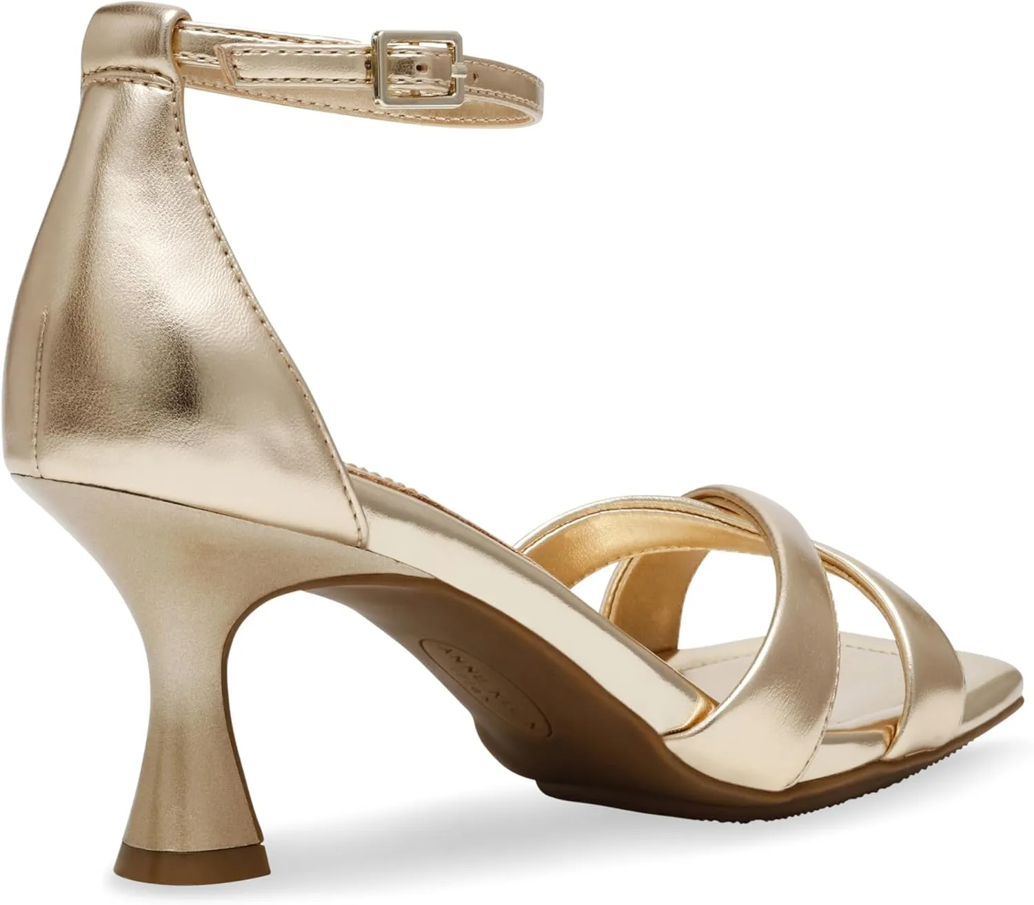 Anne Klein Womens JOSS Criss-Cross Faux Leather Ankle Strap