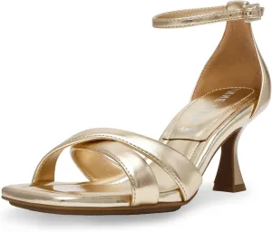 Anne Klein Womens JOSS Criss-Cross Faux Leather Ankle Strap