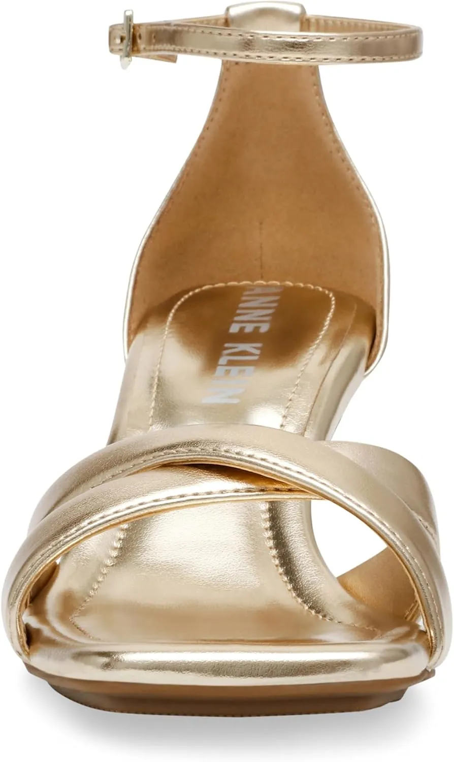 Anne Klein Womens JOSS Criss-Cross Faux Leather Ankle Strap