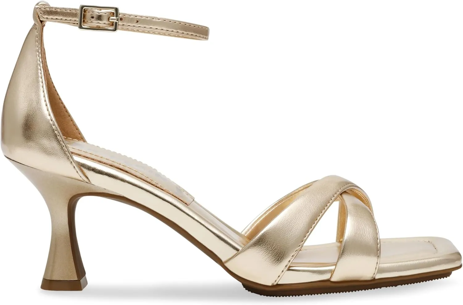Anne Klein Womens JOSS Criss-Cross Faux Leather Ankle Strap