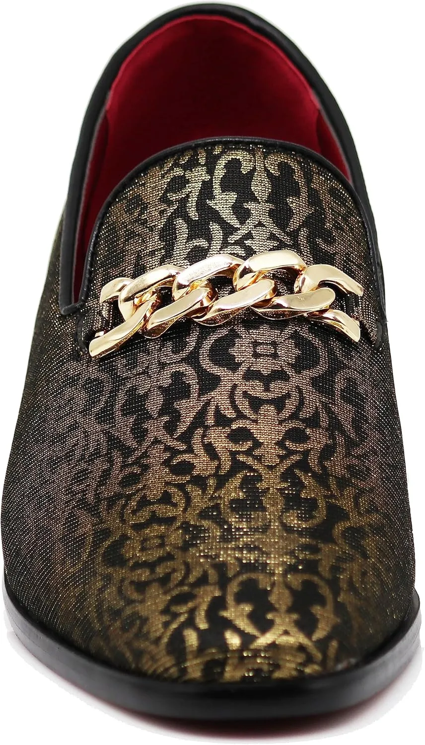 ARK1 Men's Vintage Satin Silky Floral Fashion Dress Loafer Slip On Tuxedo Formal Dress Shoes Designer