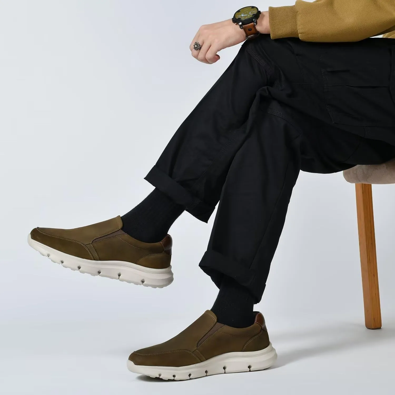 Arkbird Leather Loafers, Casual Slip-On Sneaker Shoes for Men