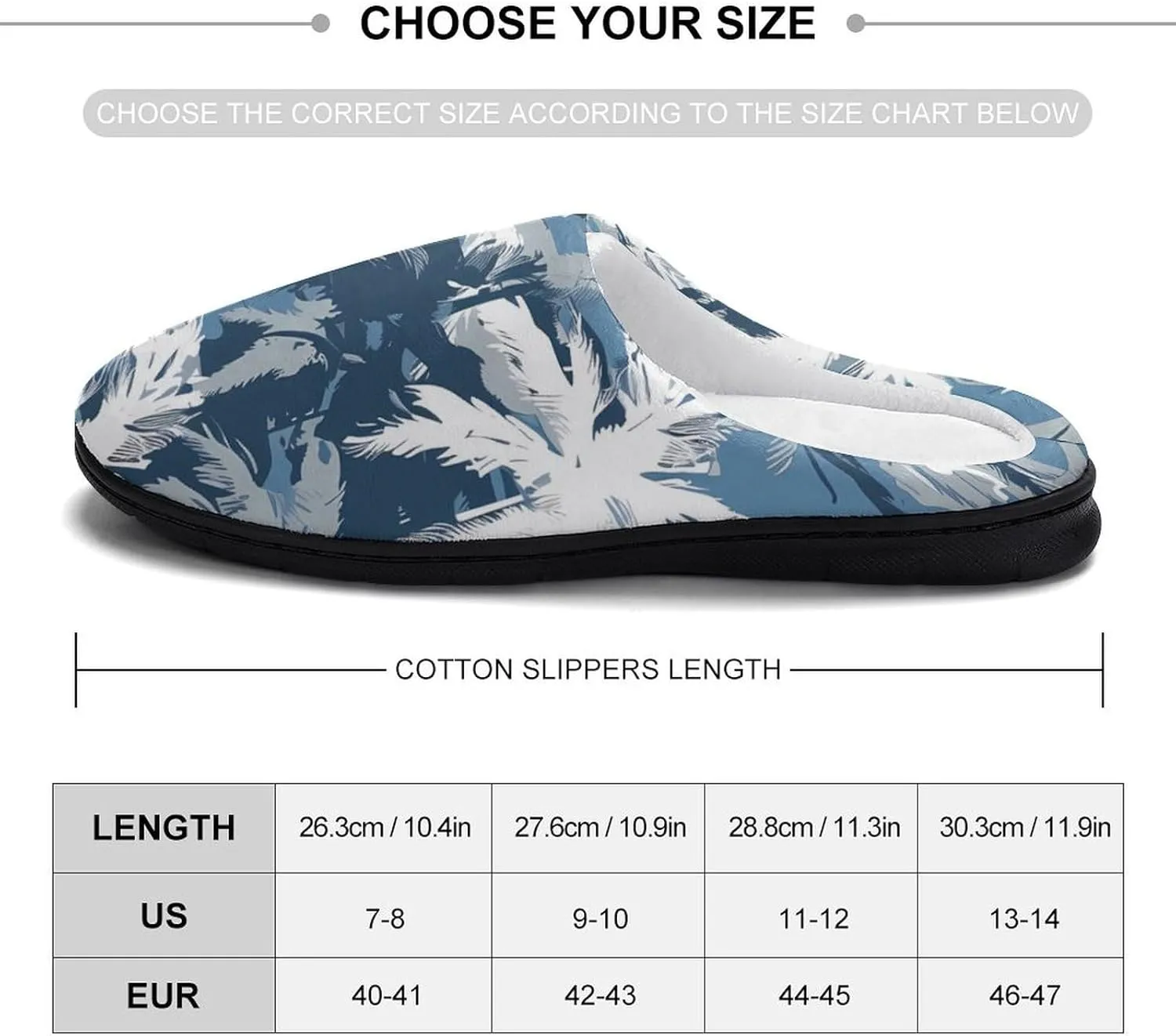 Army Camouflage Palm Trees Casual Mens Slippers Warm Soft Comfy Slip On House Shoes Indoor Outdoor