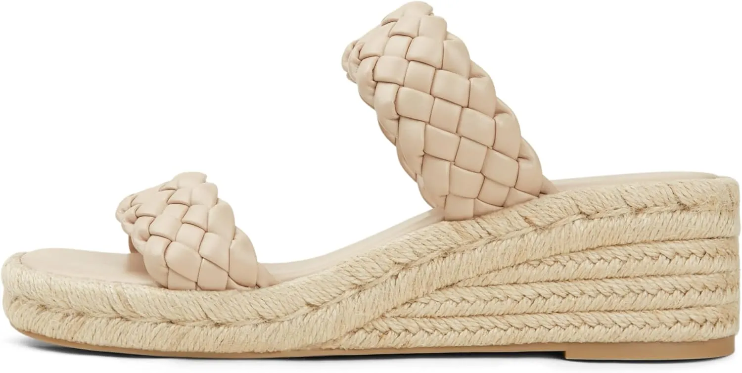 Arromic Women's Platform Wedge Sandals Braided Strap Slide Sandals for Women Casual Slip on Platform Wedges Slides Open Toe Beach Summer Sandals