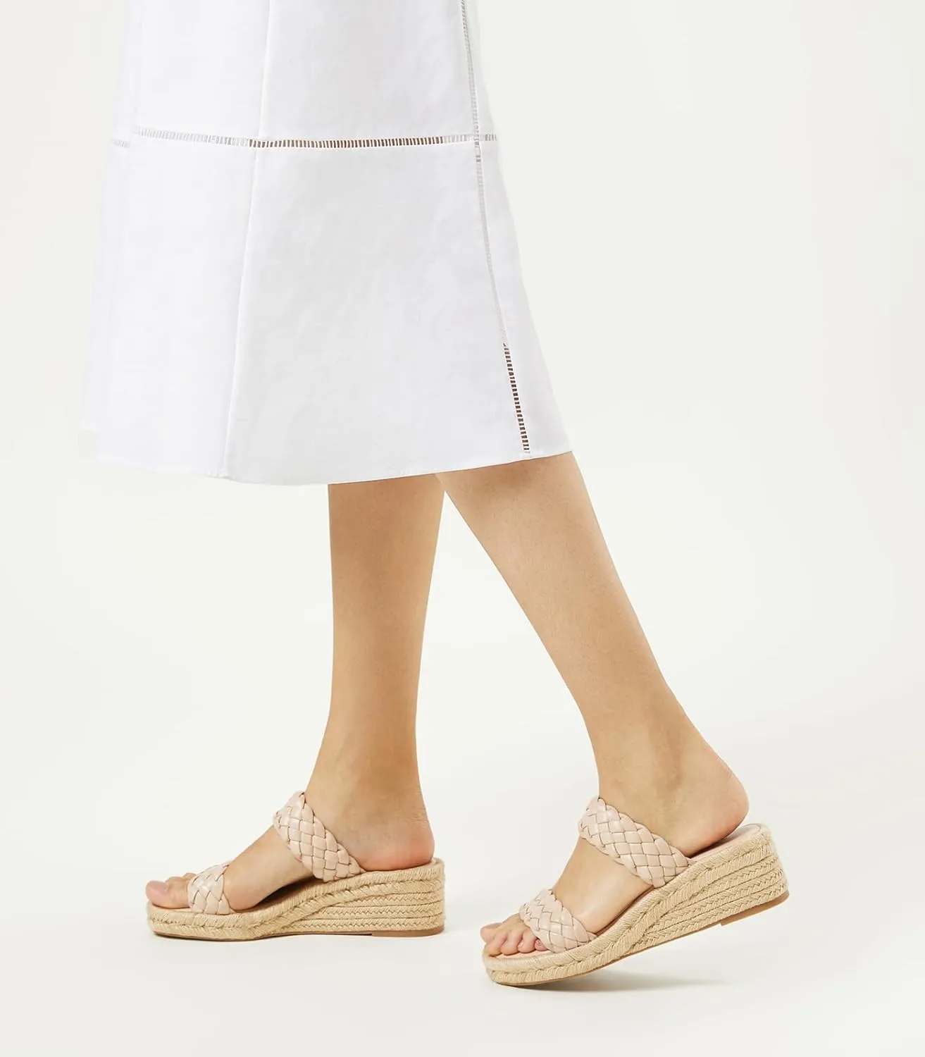 Arromic Women's Platform Wedge Sandals Braided Strap Slide Sandals for Women Casual Slip on Platform Wedges Slides Open Toe Beach Summer Sandals