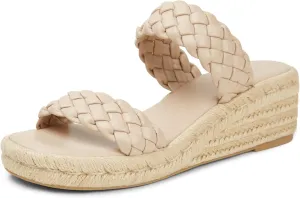 Arromic Women's Platform Wedge Sandals Braided Strap Slide Sandals for Women Casual Slip on Platform Wedges Slides Open Toe Beach Summer Sandals